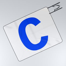 Letter C (Blue & White) Picnic Blanket