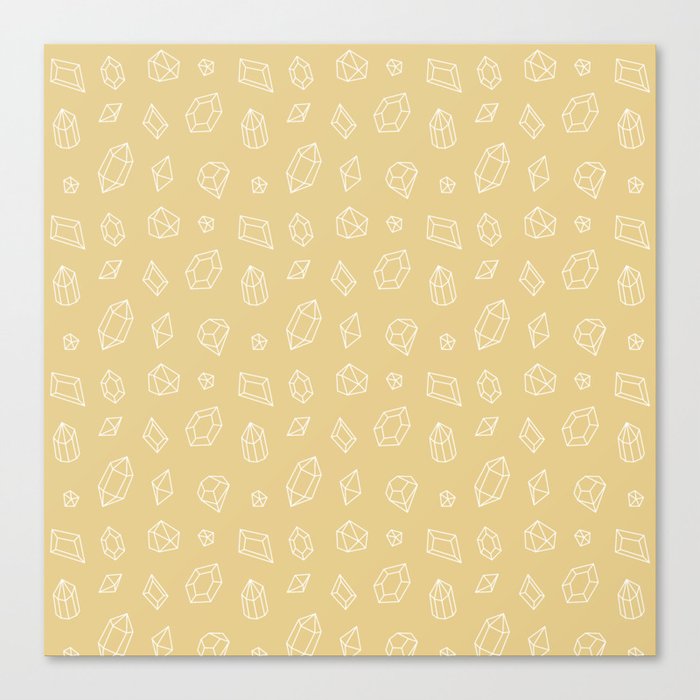 Tan and White Gems Pattern Canvas Print