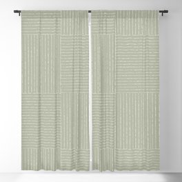 Lines III (Linen Sage) Blackout Curtain