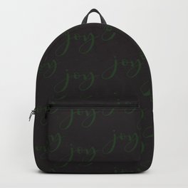 Green Joy Backpack | Seamlesspattern, Modernpattern, Christmasjoy, Maximalistgreen, Black, Typepattern, Seamlessdesign, Joypattern, Graphicdesign, Minimalist 