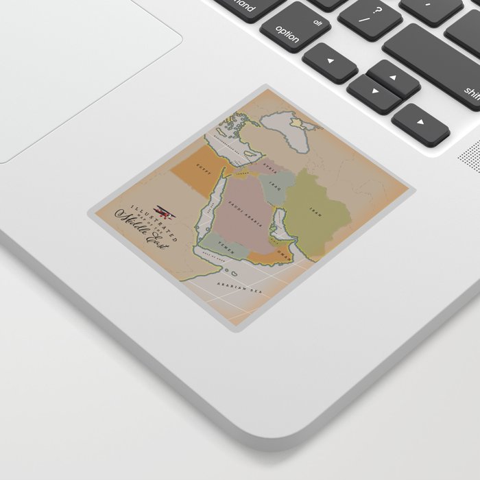Illustrated map of the Middle East Sticker