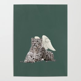 Winged snow leopard Poster