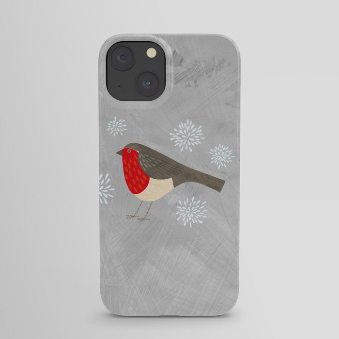 Robin and Snowflakes iPhone Case