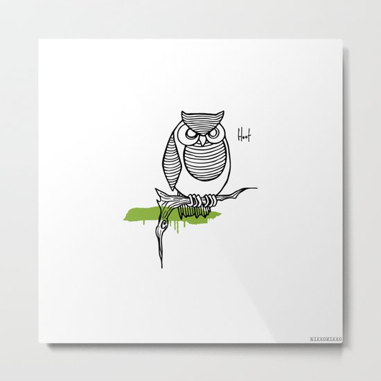 Line Owl 4 Metal Print