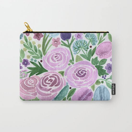 Watercolor . Macaroons in the colors . Carry-All Pouch