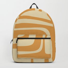 Palm Springs Retro Mid-Century Modern Abstract Minimalist Pattern in Muted Honey Mustard Gold Backpack