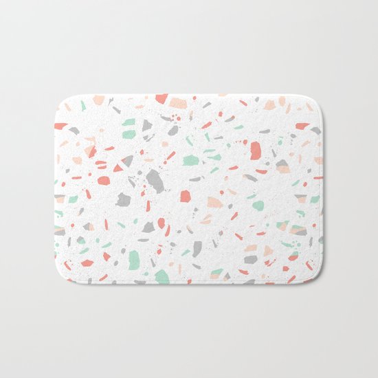 Pastel terrazzo minimal pattern trendy home office wall art gender neutral Bath Mat
