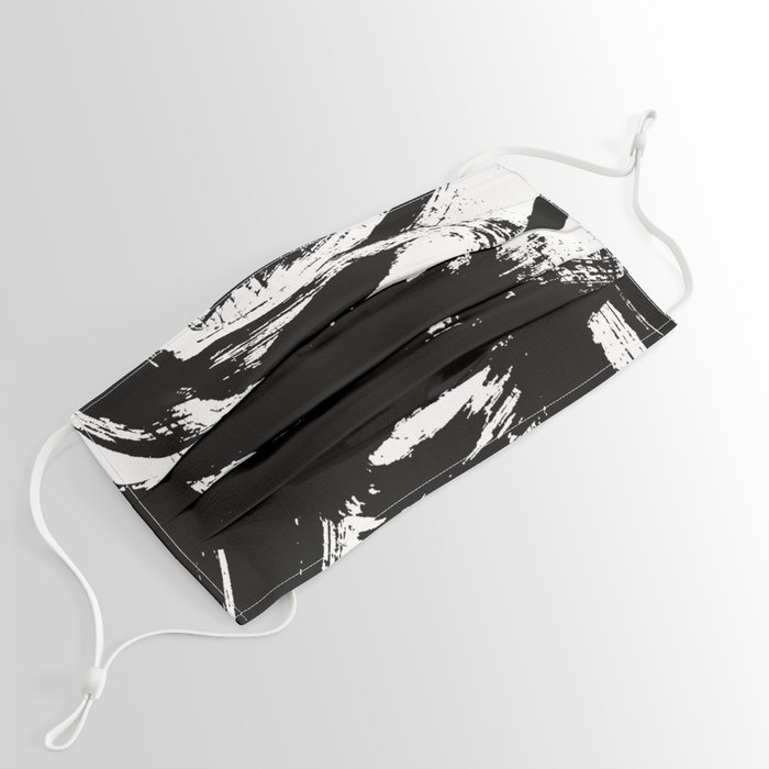 Black and White Brush Strokes Face Mask by nwd_art Society6