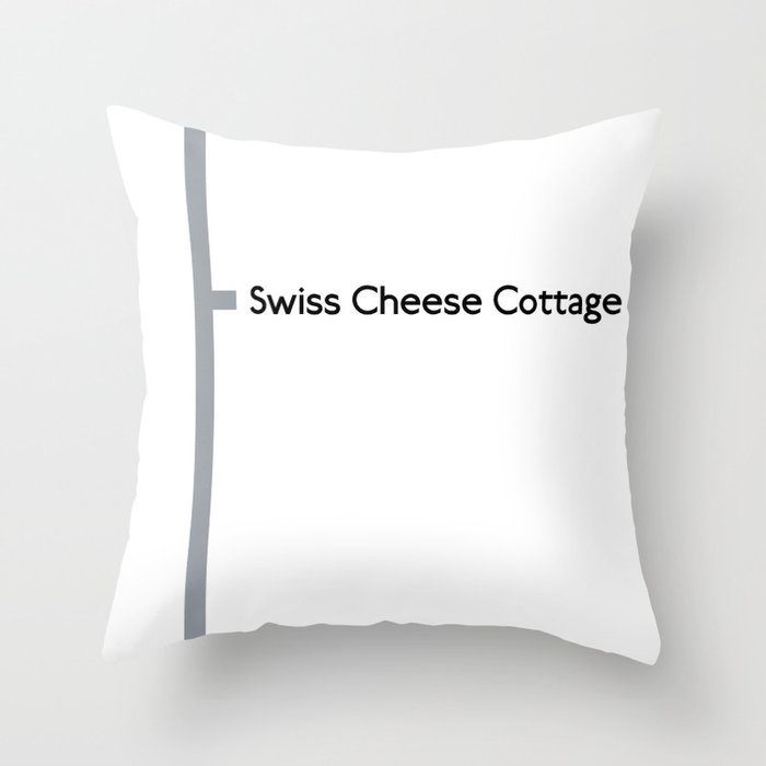 Swiss Cheese Cottage station Throw Pillow