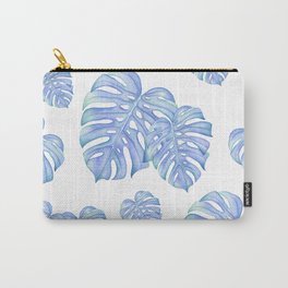Blue Green monstera leaf, botanical, plant lover, must have gift Carry-All Pouch