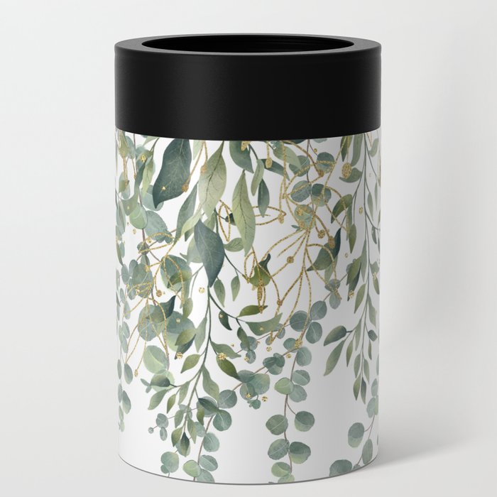 Gold And Green Eucalyptus Leaves Can Cooler