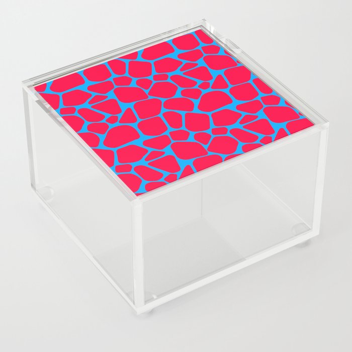 Neon Red Blue Giraffe Pattern Acrylic Box