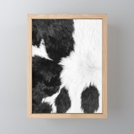 Minimal Southwestern Cowhide in Black and White Framed Mini Art Print