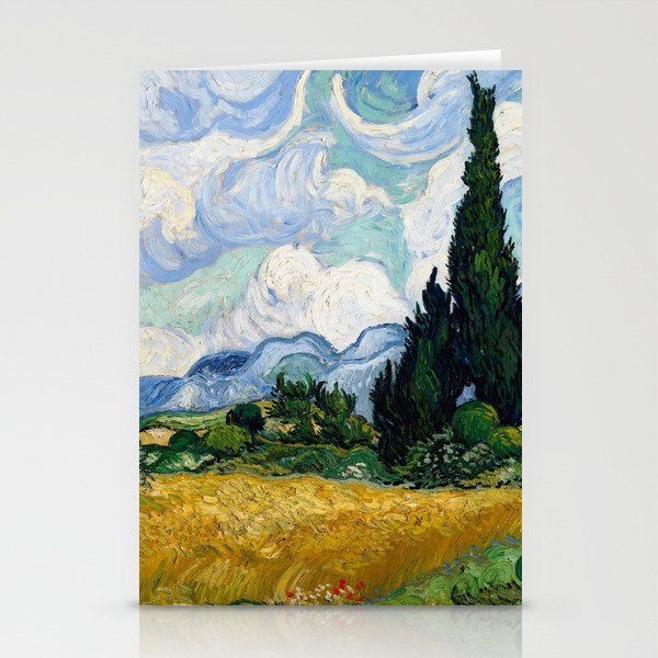 Vincent Van Gogh Wheat Field With Cypresses Stationery Cards By
