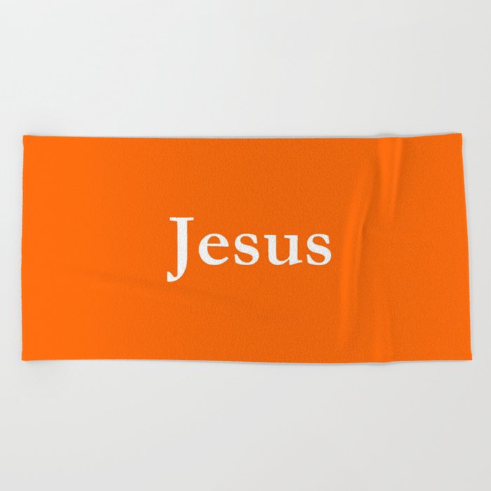 Jesus 8 orange Beach Towel