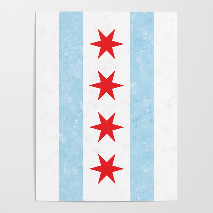 City of Chicago Flag Poster by Enzwell Artworks | Society6