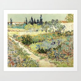 Vincent Van Gogh : Garden at Arles Kunstdrucke | Digital, Pop Art, Nature, Love, Romantic, Elegant, Sophisticated, Landscape, Impressionism, Vangoghframedart 