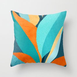 Abstract Tropical Foliage Throw Pillow