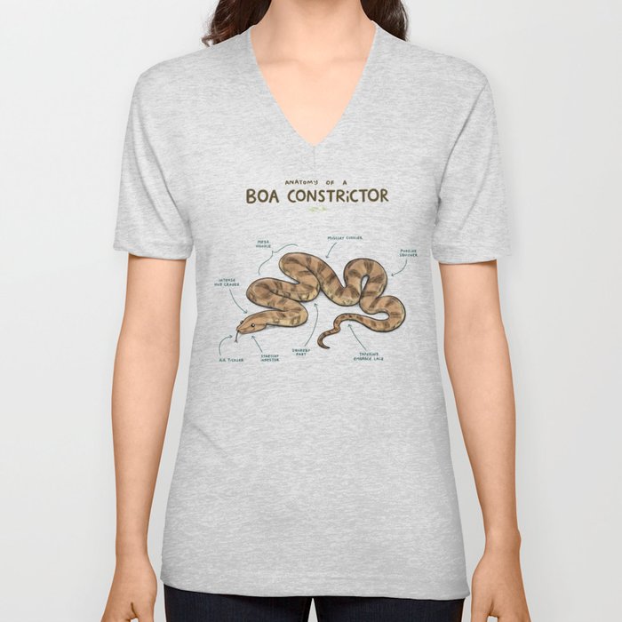 Anatomy of a Boa Constrictor V Neck T Shirt
