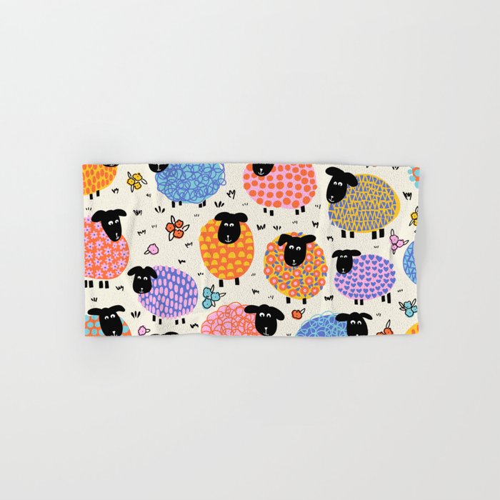 Sheep Farm Pattern Hand & Bath Towel