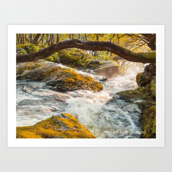 Arklet Falls Scotland Art Print