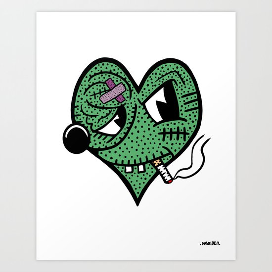 BAD HEART. Art Print