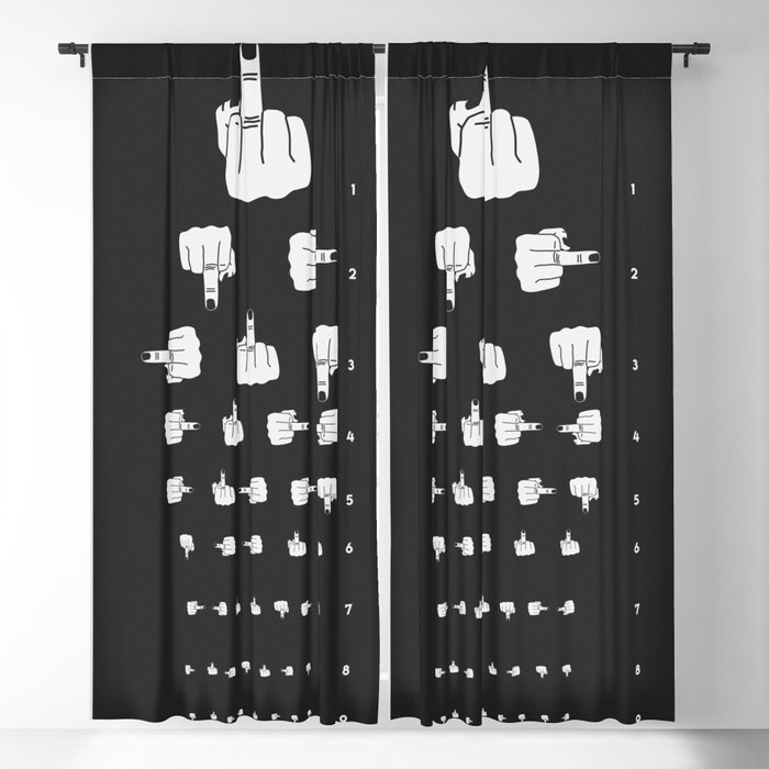 Middle Finger Vision Test In Black Blackout Curtain By Whatalife