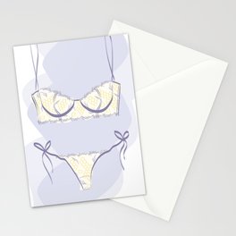 Lavender Honey Bra & Panty Sketch Stationery Card