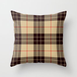 Tan Tartan with Black and Red Stripes Throw Pillow
