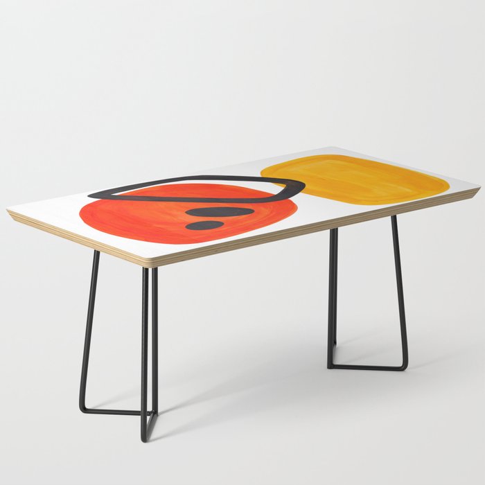 Midcentury Modern Colorful Abstract Pop Art Space Age Fun Bright Orange Yellow Colors Minimalist Coffee Table