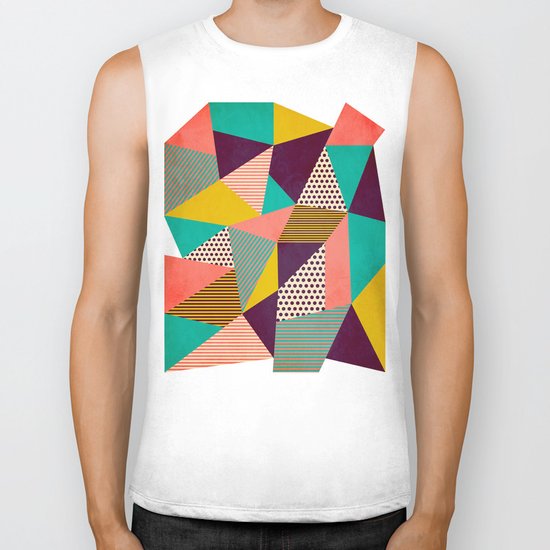 Geometric Love II Biker Tank