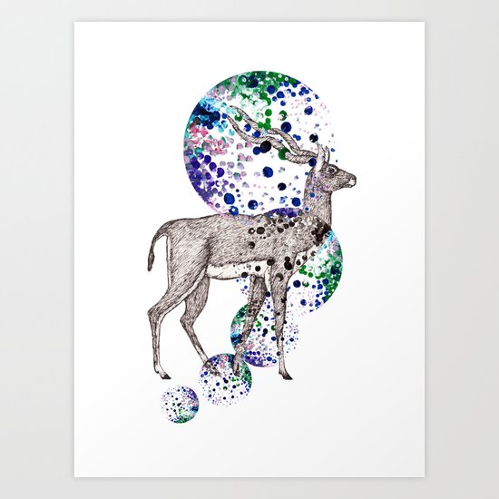 Bubble Antelope Art Print