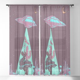 DESERT UFO Sheer Curtain
