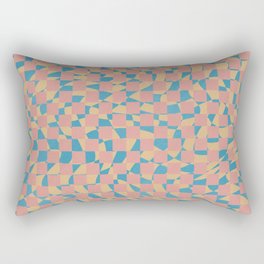 Orange blue mosaic checker Rectangular Pillow