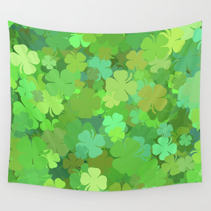 Four leaf clover art 3 Wall Tapestry