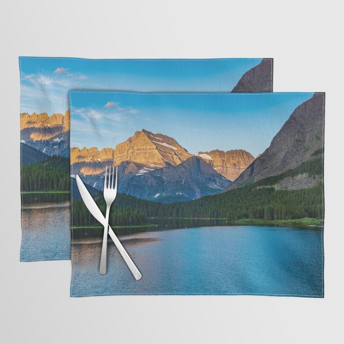 Dawn breaks over Mount Wilbur at Swiftcurrent Lake, Glacier National Park  Montana Placemat