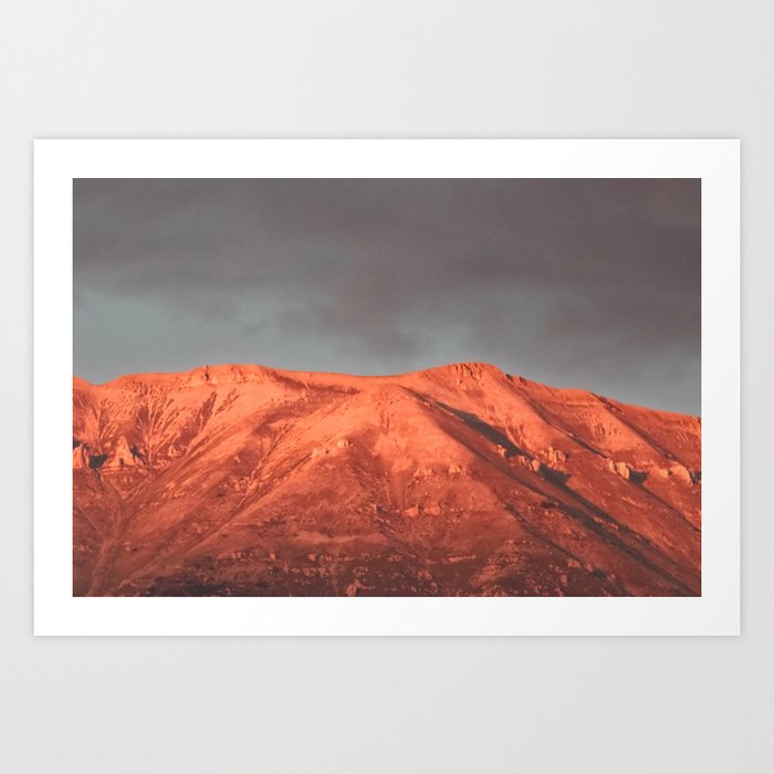 sunset tones on the mountain after the storm - nature and landscape photography Art Print