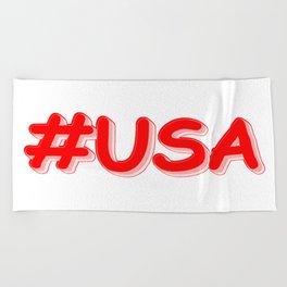 "#USA" Cute Design. Buy Now Beach Towel
