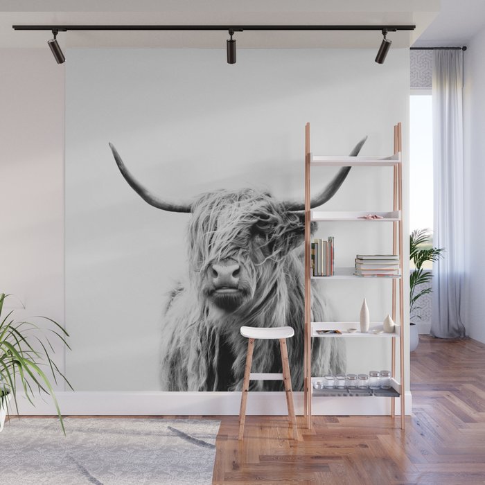 Portrait Of A Highland Cow Wall Mural By Doritfuhg Society6