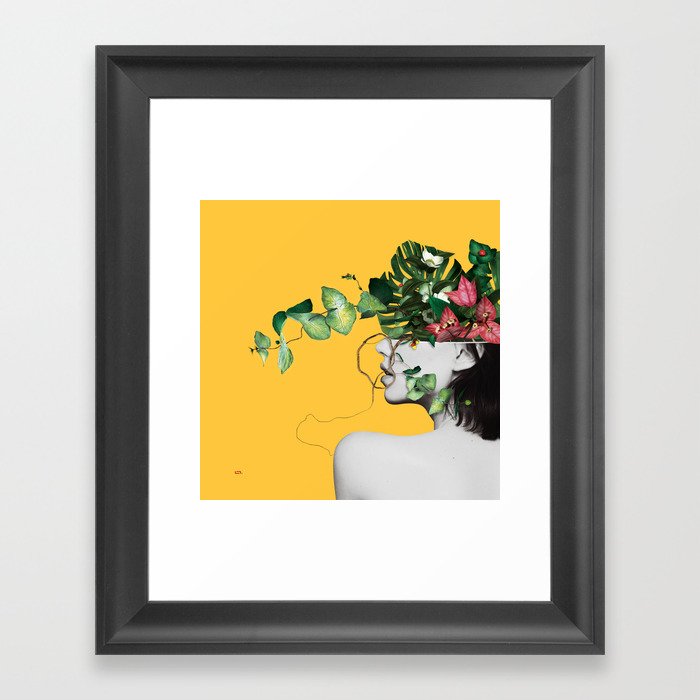 Lady Flowers Framed Art Print