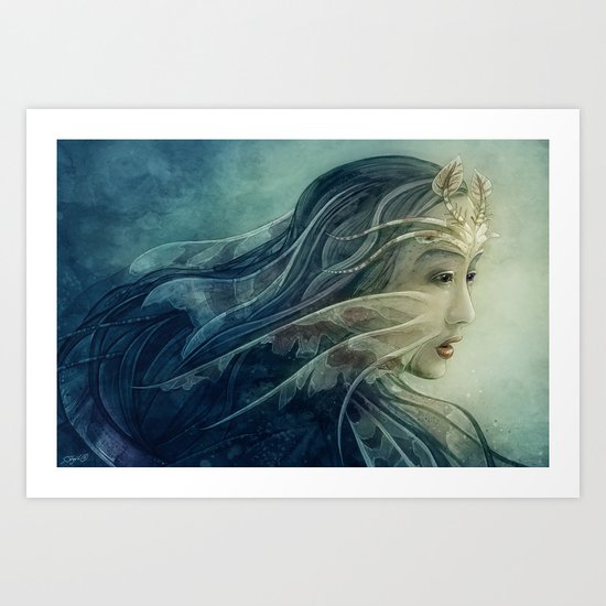 Lionfish mermaid Art Print