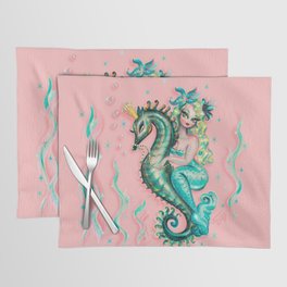Mermaid Riding a Seahorse Prince Placemat
