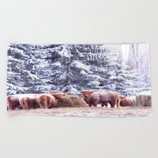 West Highland Cattle Beach Towel