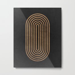 Perfect Equilibrium - Geometric Minimal - Black 1 Metal Print | Nordic, Stylish, Urbanchic, Geometric, Boho, Contemporary, Black, Scandinavian, Brown, Minimal 