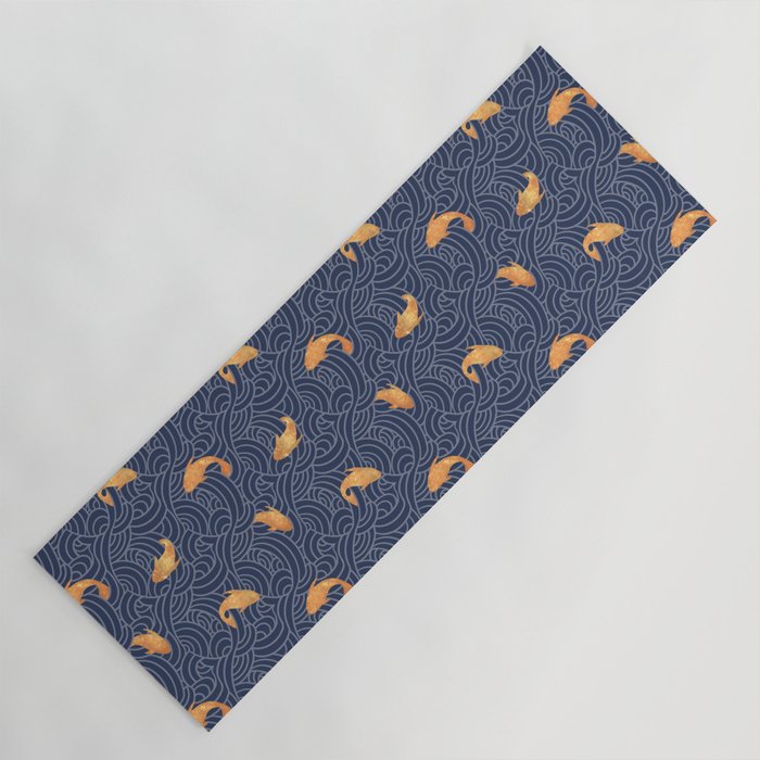 Koi Pond Swirl Blue Yoga Mat