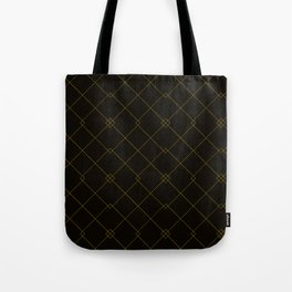 Trendy Black Gold Squares Collection Tote Bag