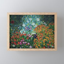 Flower Garden Riot of Colors by Gustav Klimt Framed Mini Art Print