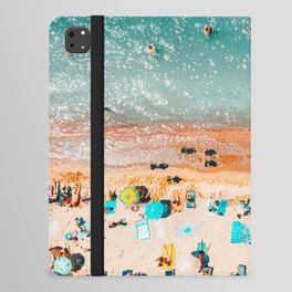Beach Aerial Print, Coastal Beach Print, Home Decor Aerial Photography, Minimalist Print, Sea Beach Art Print, Summer Travel Beach Sea iPad Folio Case