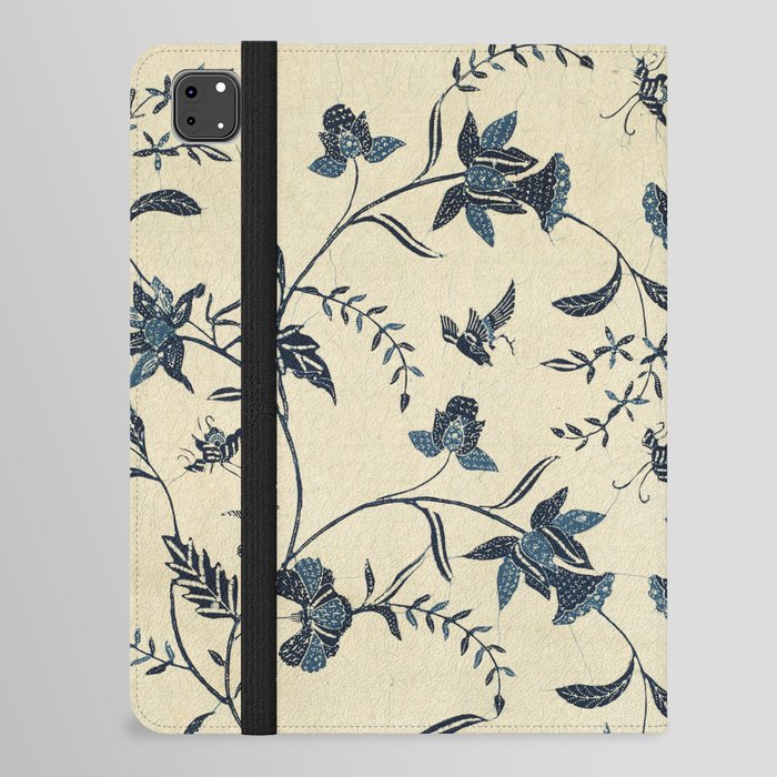 Antique Indonesian Blue and White Batik Sarong iPad Folio Case