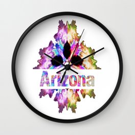 Arizona gift tie dye watercolor  Wall Clock